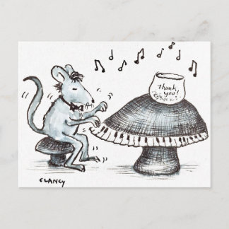 Mouse Mushroom Musician Postcard