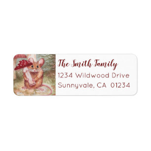Mouse & Mushroom Return Address Label