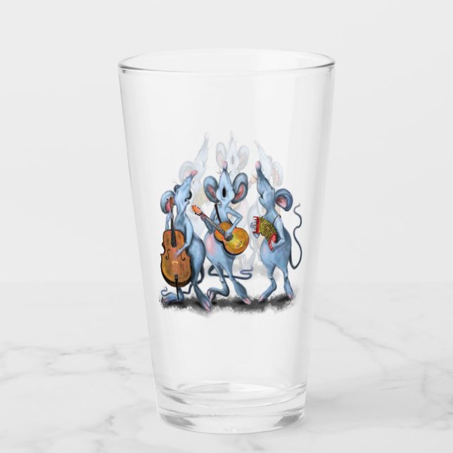 Mouse Music Band Funny Glass (Front)