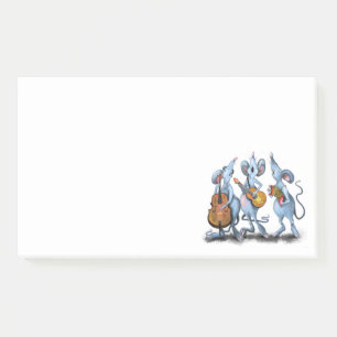 Mouse Music Band Funny Post it Notes