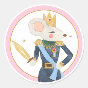 Mouse Nutcracker Land Sweets Girl Birthday Cupcake Classic Round Sticker
