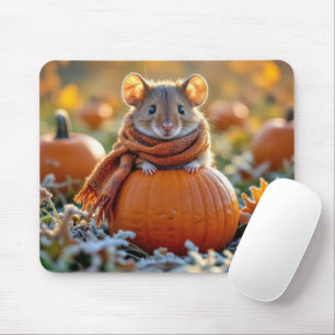Mouse On an Autumn Pumpkin Pad