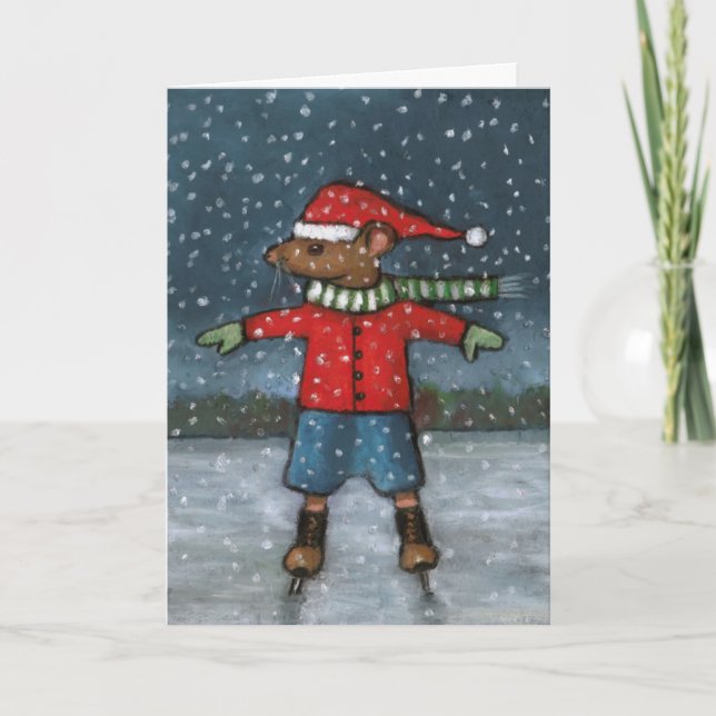 Mouse on Skates: Snow: Happy Birthday Super Star! Card (Front)