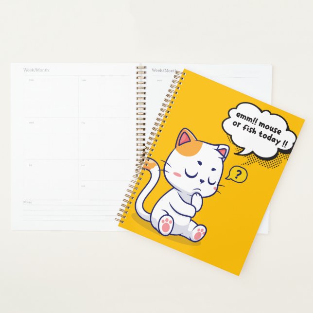 Mouse or Fish? – funny pet- Deep Thinking Cat Planner (Display)
