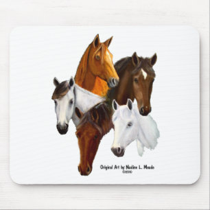Mouse Pad, 5 Horse Heads Pad