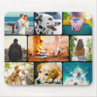 Mouse Pad 9 Photo Template Collage Rounded Frame