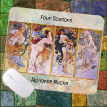 MOUSE PAD - Alphonse Mucha's "Four Seasons" Art