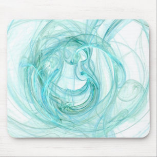 Mouse Pad: Aqua Unique Abstract Fractal Art! Pad