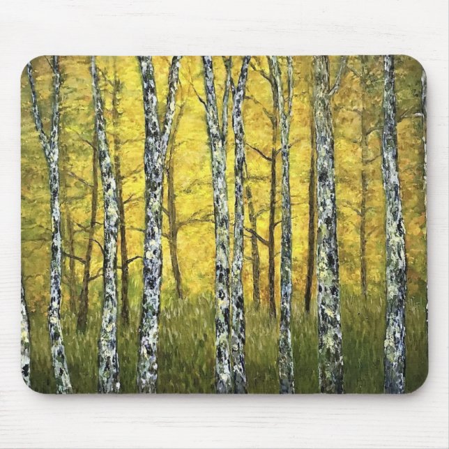 Mouse Pad - Autumn Birch Trees, Acadia Forest (Front)