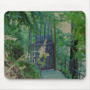 Mouse Pad - Bamboo Gate in Forest Garden