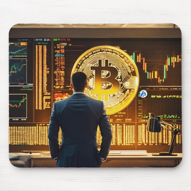Mouse pad bitcoin logo design  (Front)