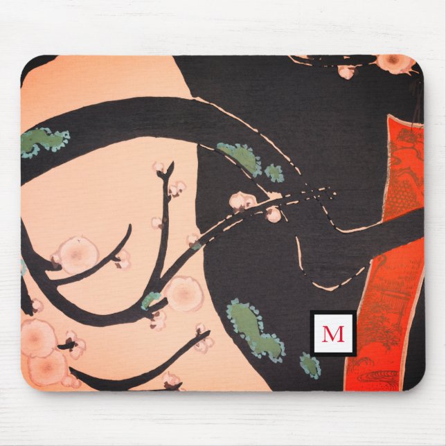 MOUSE PAD CHERRY BLOSSOM JAPANESE CUSTOM INITIAL (Front)