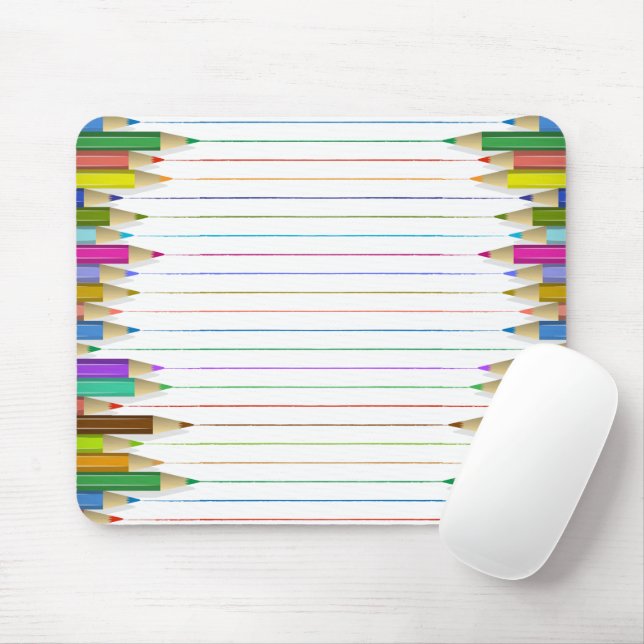 Mouse Pad - Coloured Pencil Lines (With Mouse)