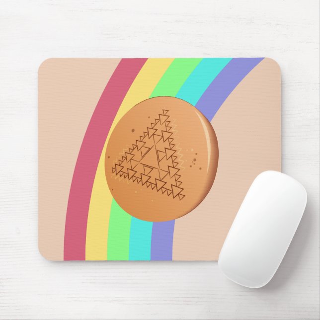 Mouse Pad Dalgona Multiple Triangle - Side View (With Mouse)