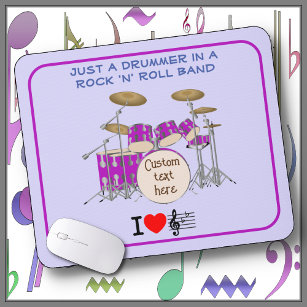 MOUSE PAD -Drummer in a Rock 'n' Roll Band: Violet