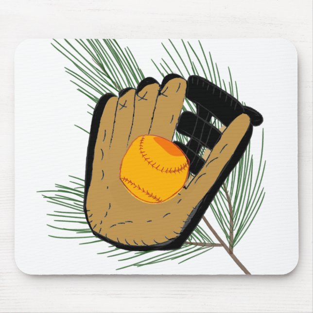 Mouse Pad for Young Boy with Glove & Ball (Front)