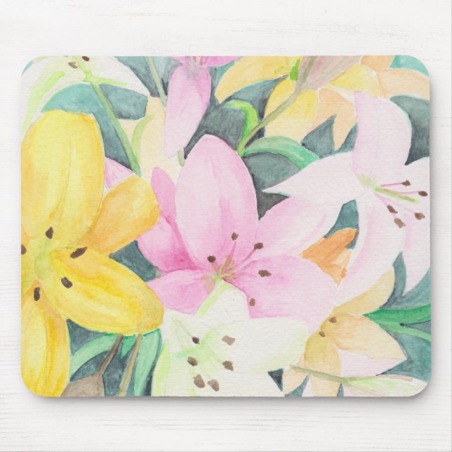 Mouse Pad, Lilies Mouse Pad (Front)