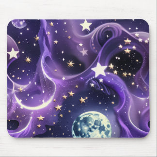 Mouse Pad – Luxury Purple Celestial Moon Phases