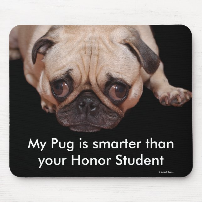 Mouse Pad: My Pug is smarter... Pad (Front)