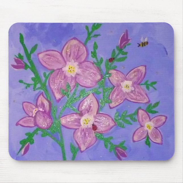 Mouse pad, painted  design "Morning Dew:" Pad (Front)