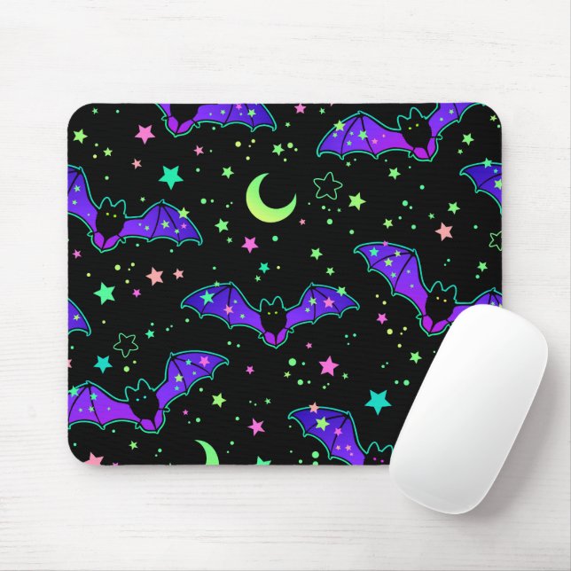 Mouse pad - "Purple bats" (With Mouse)