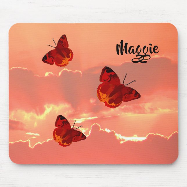 Mouse Pad Sunset and Butterflies (Front)