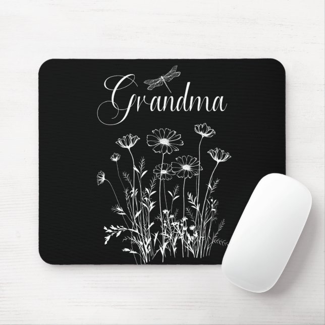 Mouse Pad - Wildflower Dragonfly Grandma (With Mouse)