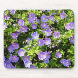 mouse pad with blue flowers