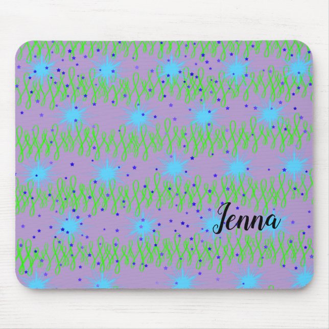 Mouse Pad with Blue Star Design (Front)