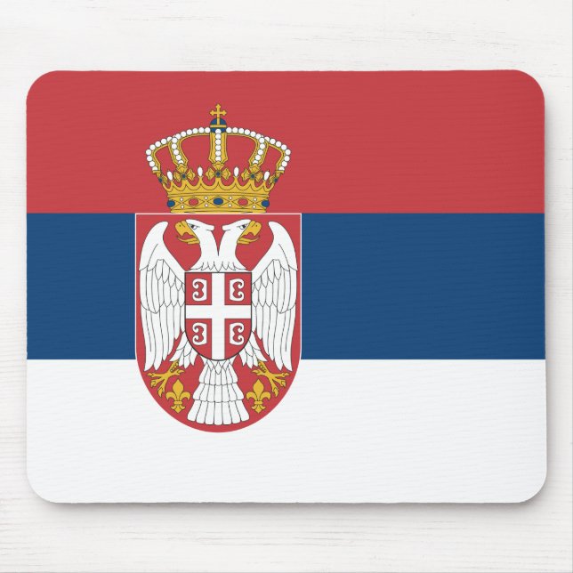 Mouse pad with Flag of Serbia (Front)