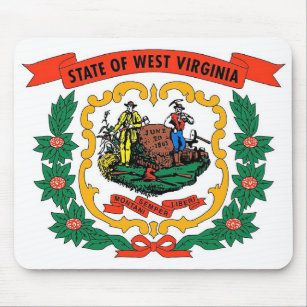 Mouse pad with Flag of West Virginia State - USA