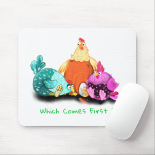 Mouse Pad with Funny Chickens