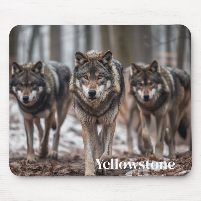 Mouse Pad-Yellowstone Wolves Pad (Front)