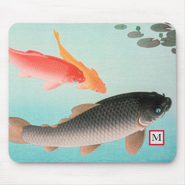 MOUSE PADS JAPANESE CARP SWIMMING PRINT (Front)