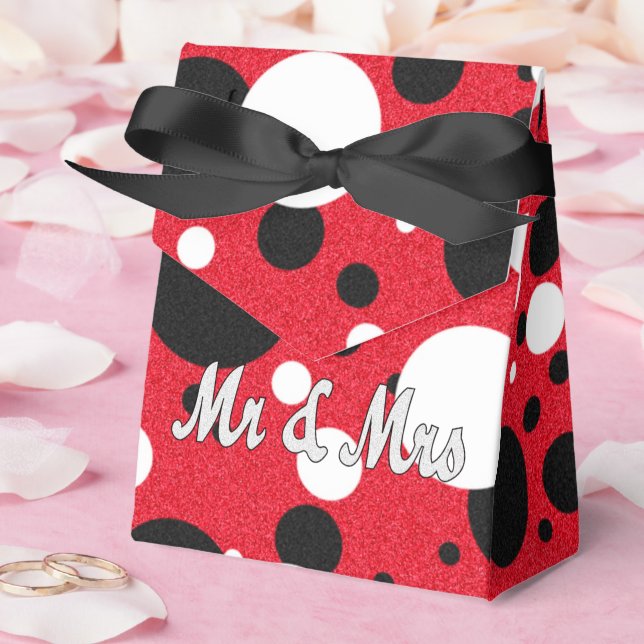 Mouse Party Wedding Mr & Mrs Polka Dot Reception Favour Box (Wedding)