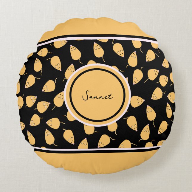 Mouse pattern round cushion (Front)