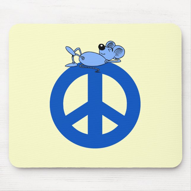 Mouse peace symbol mouse pad (Front)