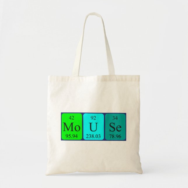 Mouse periodic table name tote bag (Front)