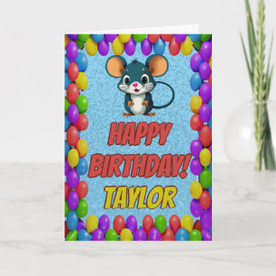 Mouse Personalised Fun Greeting Birthday Card