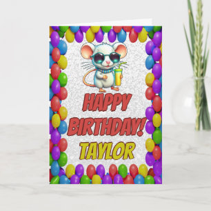 Mouse Personalised Fun Greeting Birthday Card