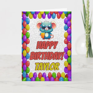 Mouse Personalised Fun Greeting Birthday Card