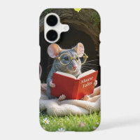 Mouse Reading a Red Book On a Blanket