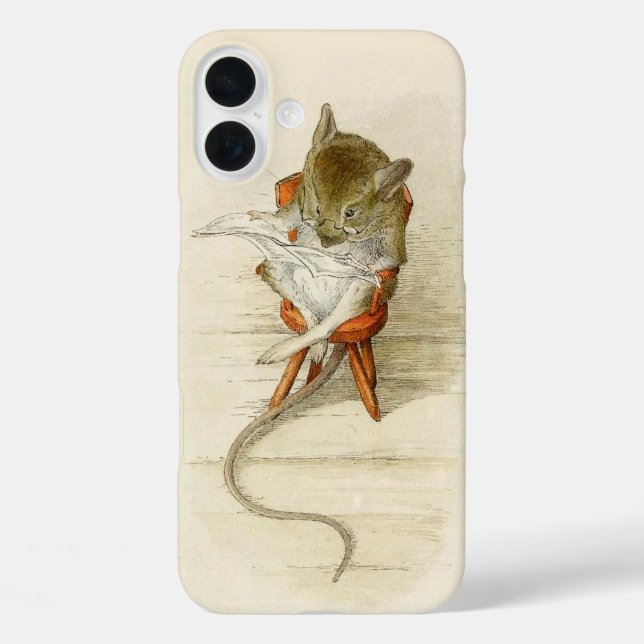 Mouse Reading Newspaper Case-Mate iPhone Case (Back)