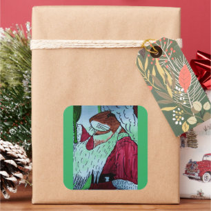 MOUSE, READY FOR, CHRISTMAS! SQUARE STICKER