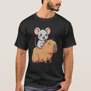 Mouse Rides On Capybara Cute Mouse Graphic for Kid T-Shirt