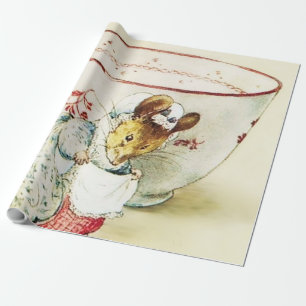 “Mouse Seamstress and Teacup” by Beatrix Potter Wrapping Paper