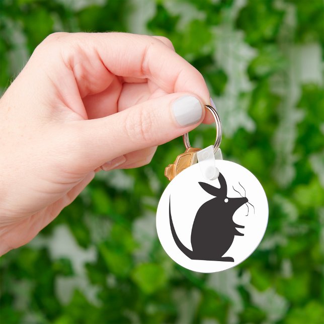 Mouse Silhouette Minimalist Animal Key Ring (Creator Uploaded)