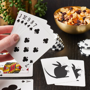 Mouse Silhouette Minimalist Animal Playing Cards