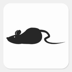 Mouse Silhouette Square Sticker