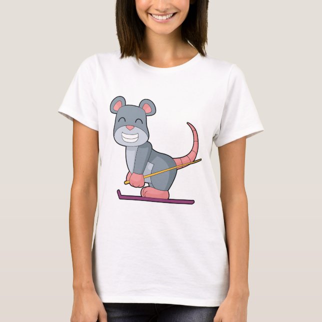 Mouse Skier Ski Winter sports T-Shirt (Front)